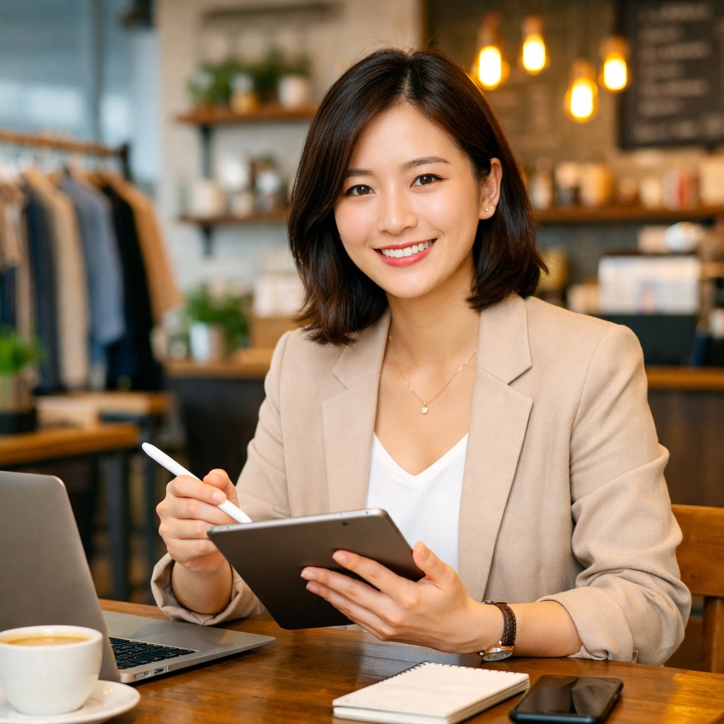 여유로움 넘쳐보이는 여성 이미지