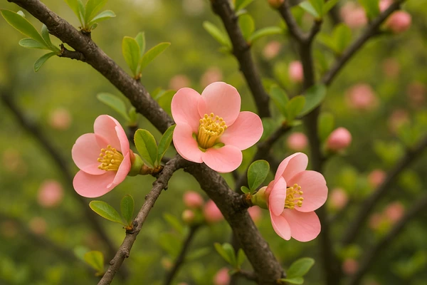 모과나무 꽃 피는 시기 풍경