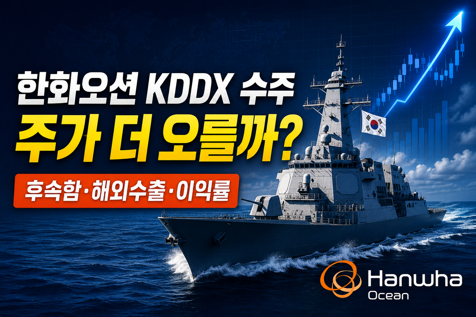 한화오션 KDDX 8380억 원 수주 이후 후속함과 해외 군함 수출에 따른 주가 전망