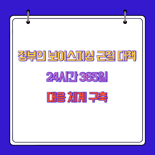 정부의 보이스피싱 근절 대책 24시간 365일 대응 체계 구축