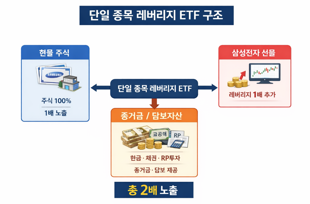 ETF 선택법 인포그래픽 – 패시브 ETF, 자산배분 전략, 레버리지 ETF 비교