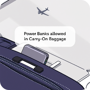 항공기 기내 반입 가능한 보조배터리의 가상 이미지