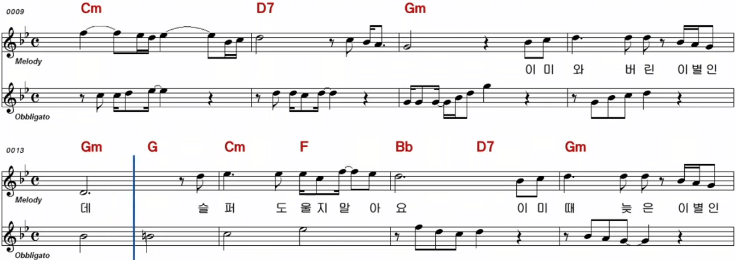 나훈아 무시로 악보 노래방