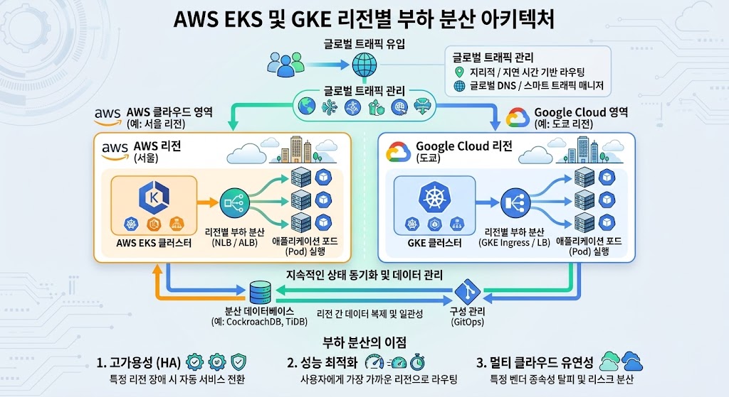 멀티 클라우드 환경에서 K8s 클러스터 간의 트래픽을 제어하고 가용성을 극대화하는 서비스 메쉬 연결 구조.