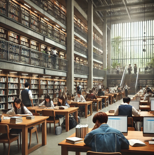 학교에서 학생들이 공부하는 장면