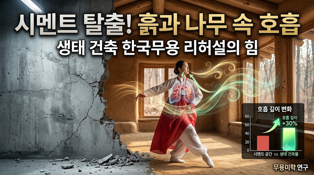 시멘트 벽을 허물고 흙과 나무로 걸어 들어가다: 생태 건축물 속 한국무용 리허설이 무용수의 호흡 깊이에 미치는 생체역학적&middot;공간적 영향
