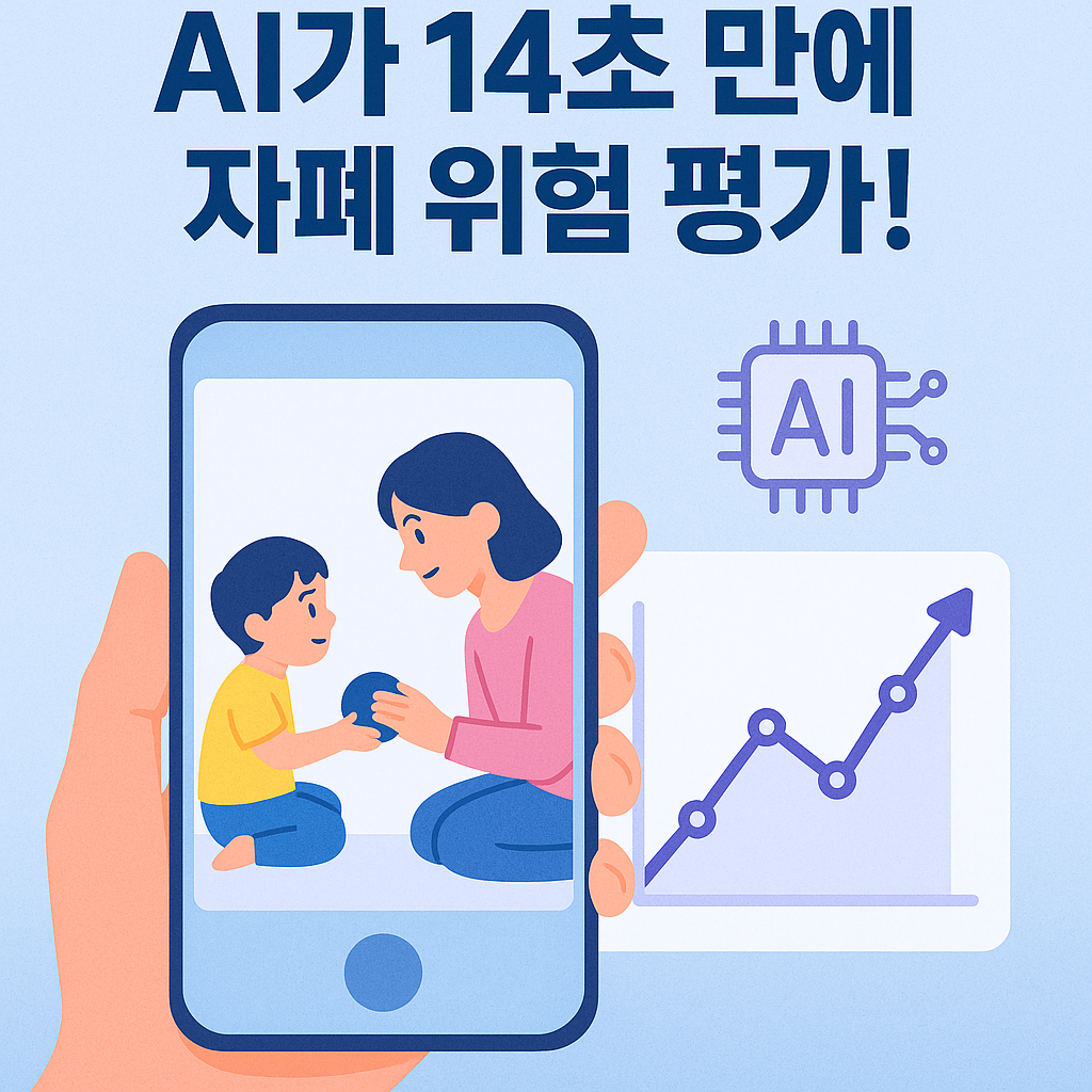 “서울대병원 연구팀이 개발한 1분 영상 기반 자폐 위험 예측 AI 기술을 표현한 이미지”