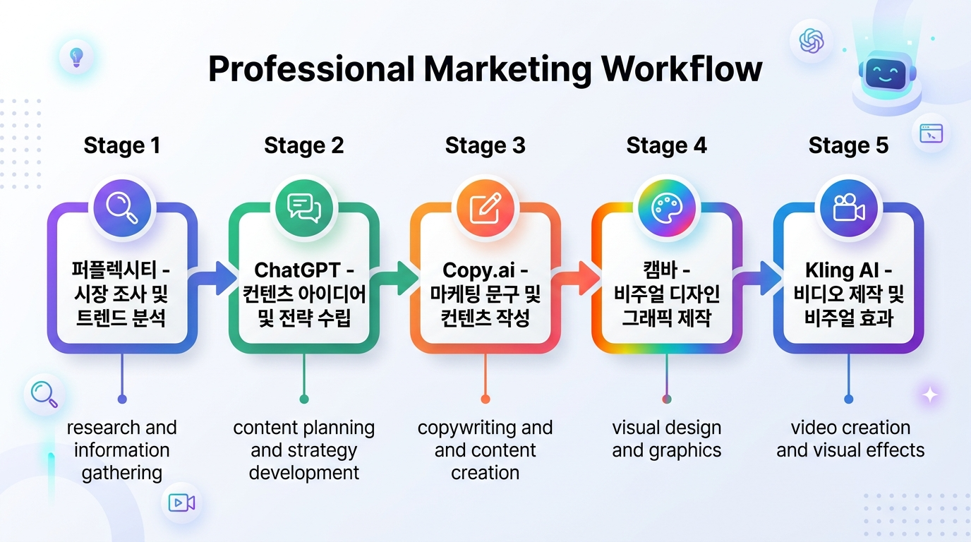 ChatGPT, Canva, Perplexity, Copy.ai, Kling AI 5가지 도구
