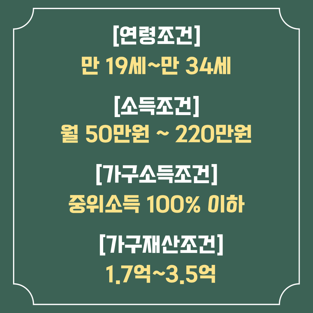 청년 내일저축계좌 자격조건