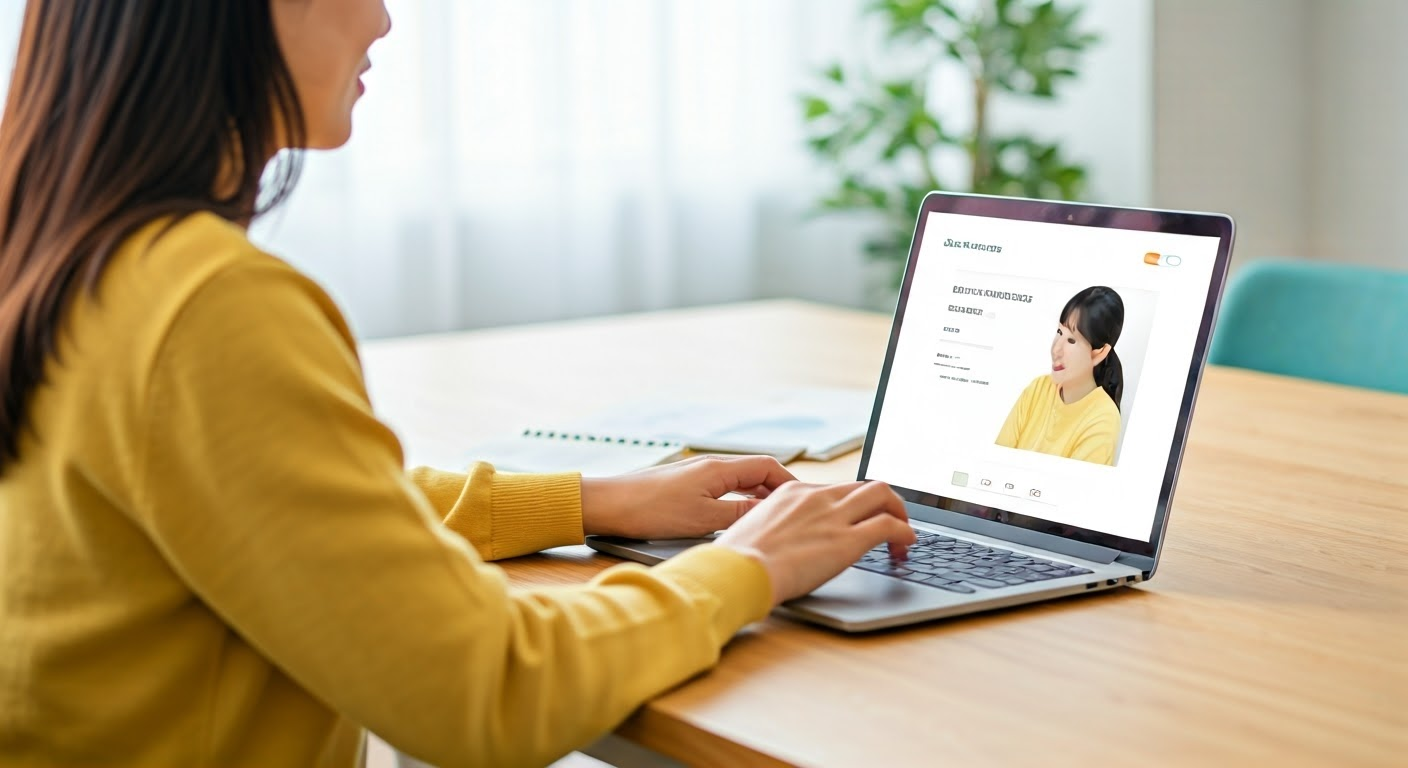 서울맘케어 홈페이지에서 가사서비스를 신청하는 여성