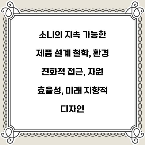 소니의 지속 가능한 제품 설계 철학