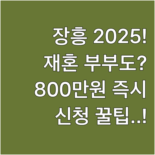 장흥군 2025 결혼장려금 재혼 부부..