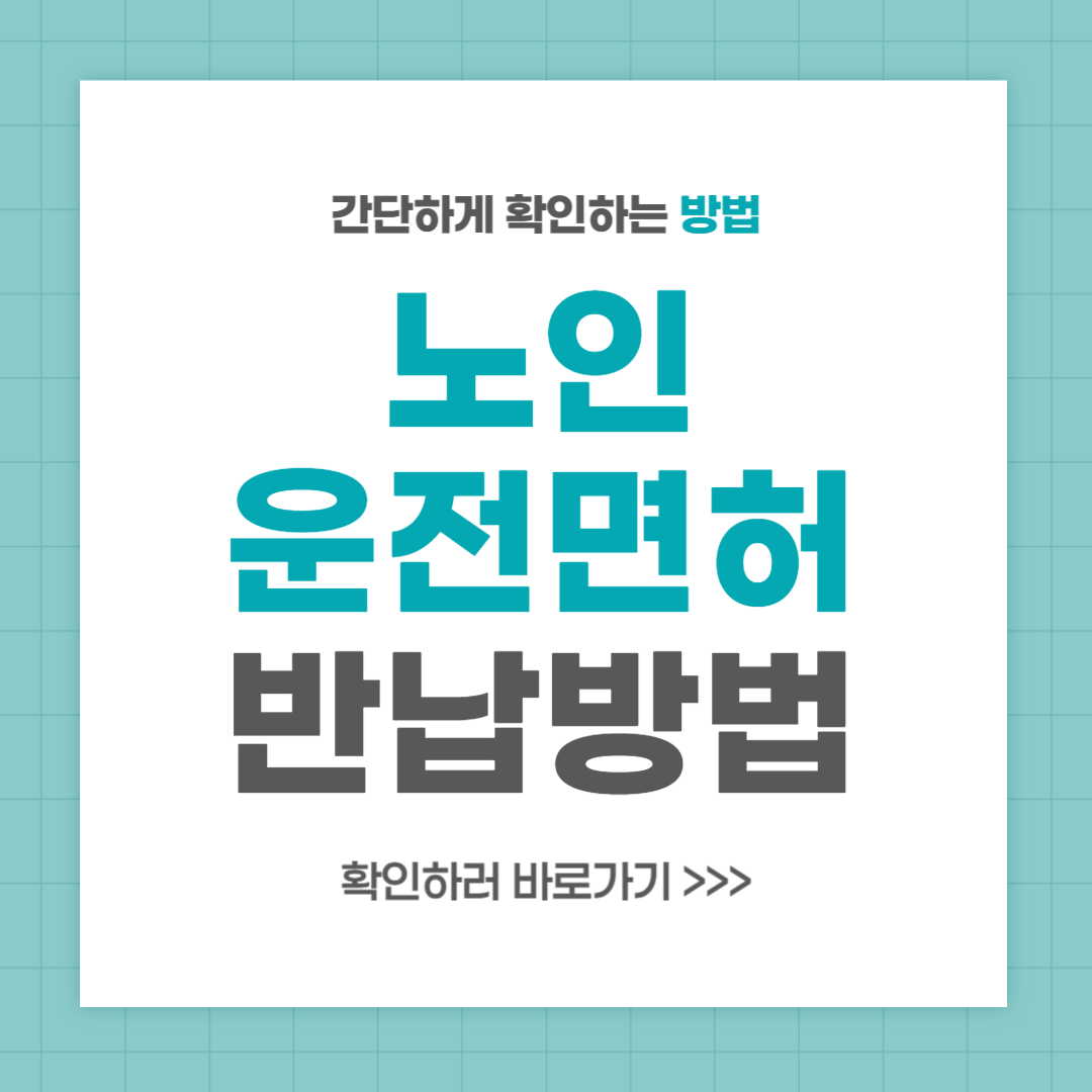노인 운전면허증 반납 방법 나이 지역별 혜택 안내