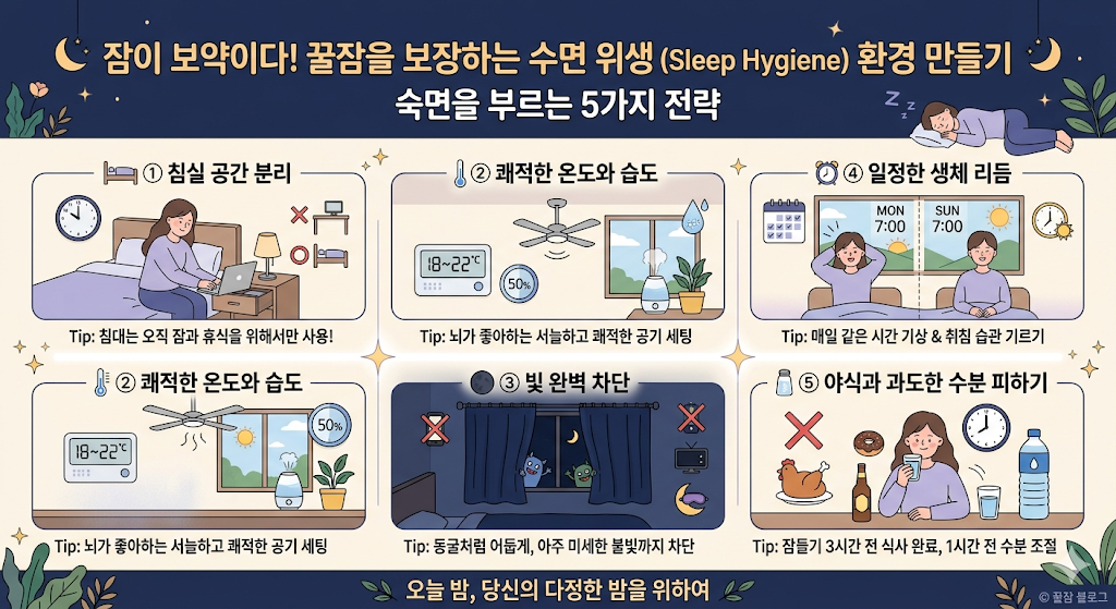 잠이 보약이다! 꿀잠을 보장하는 수면 위생(Sleep Hygiene) 환경 만들기