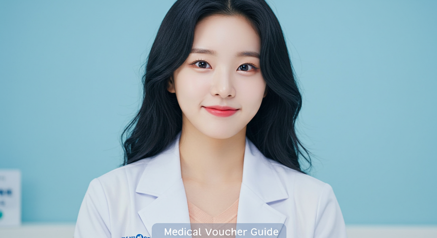 의료비 바우처 신청 가이드를 설명하는 의사 이미지
