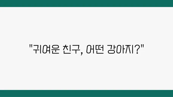 가정에서 키우기 좋은 인기 있는 강아지 종류 이미지