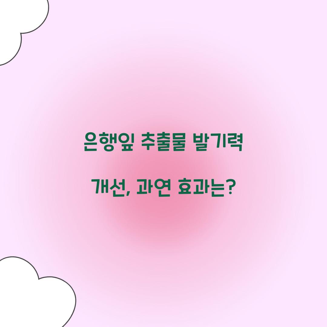 은행잎 추출물 발기력