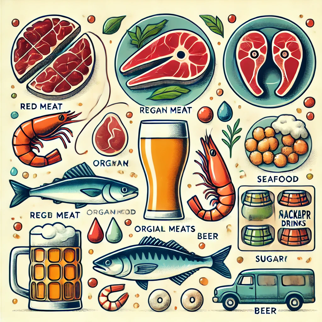 요산수치 높이는 음식