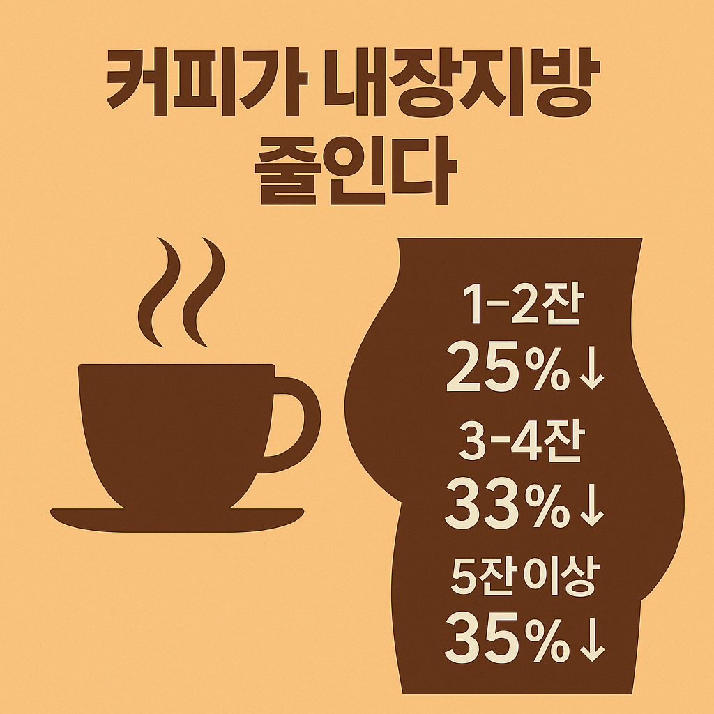 커피가 내장지방 줄인다 커피 그림 이미지