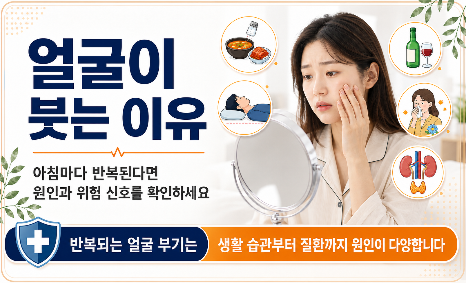 얼굴이 붓는 이유와 얼굴 부기 원인 대표 이미지