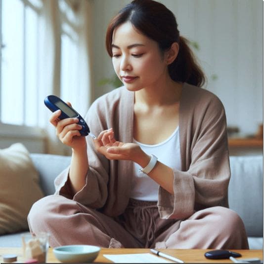 혈당 관리에 도움이 되는 루이보스 차, 혈당 측정 하는 당뇨병 환자