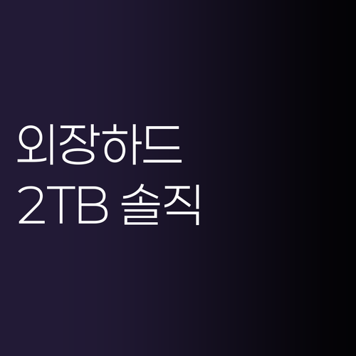 외장하드 2TB, 휴대성과 속도 모두..
