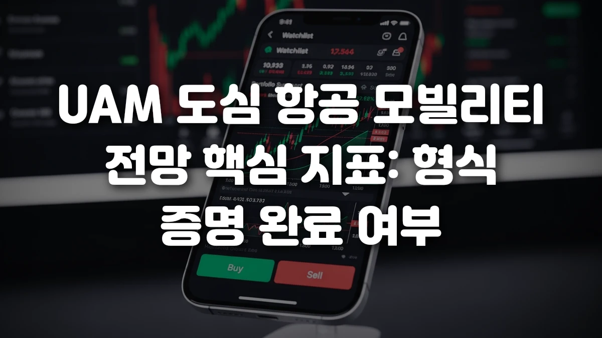 UAM 도심 항공 모빌리티 전망 핵심 지표 형식 증명 완료 여부