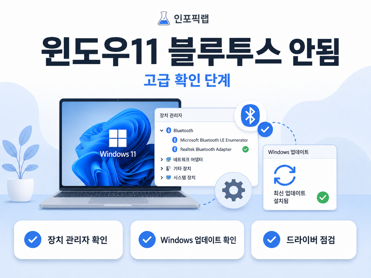 윈도우11 블루투스 장치 관리자 Windows 업데이트 드라이버 점검