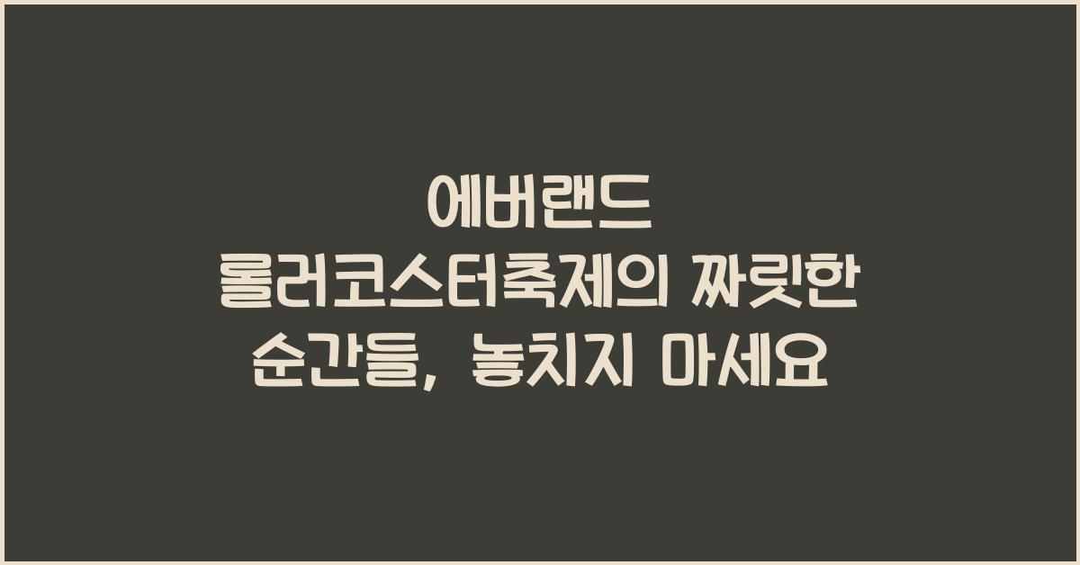 에버랜드 롤러코스터축제