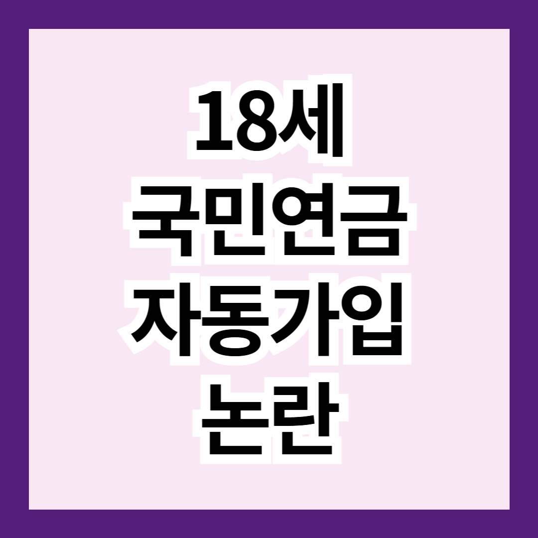 18세 국민연금 자동가입 논란