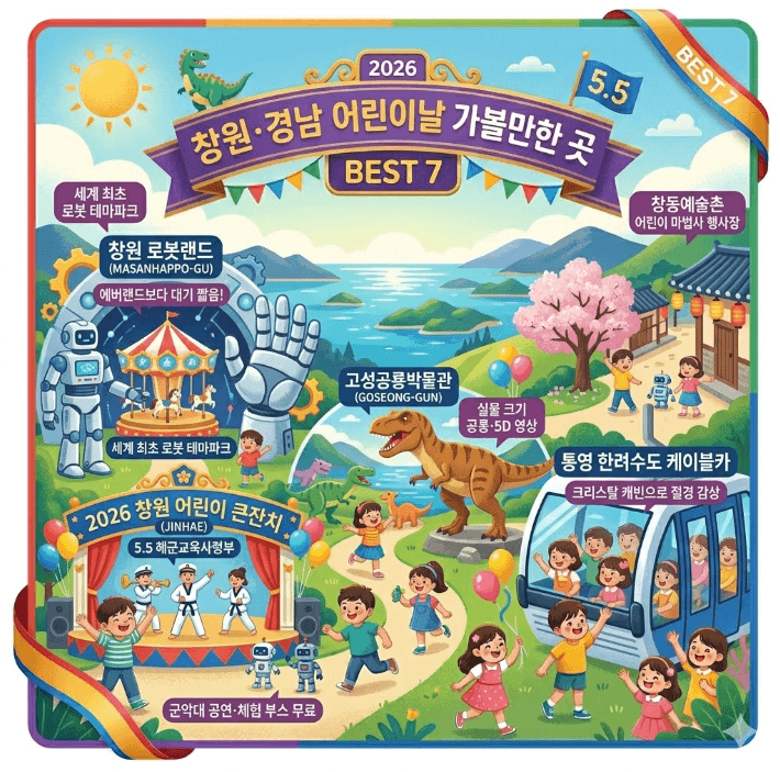 창원 경남 어린이날 가볼만한 곳 2026 BEST 7 (로봇랜드·공룡박물관·무료 행사 총정리)