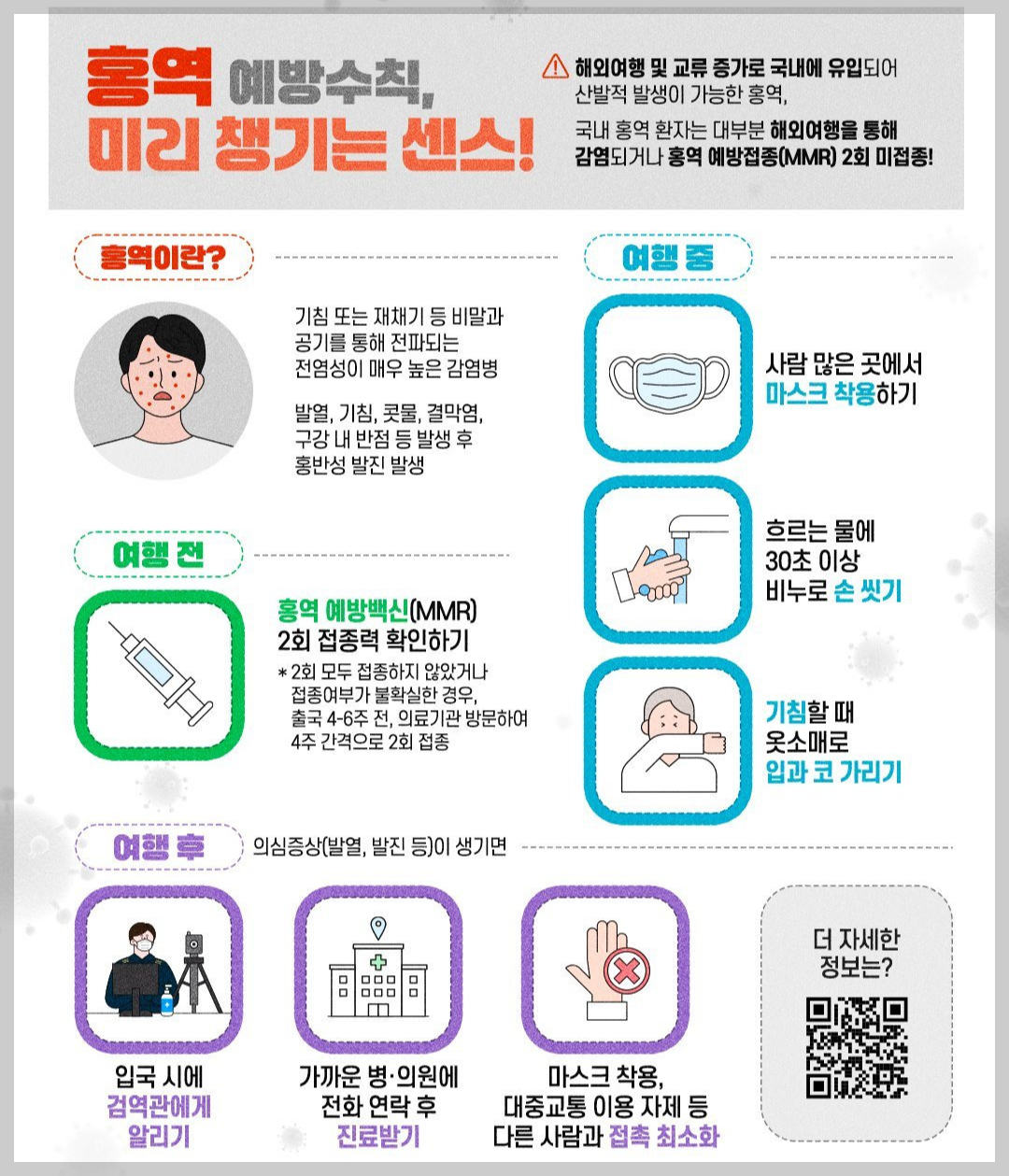 홍역 예방수칙 포스터