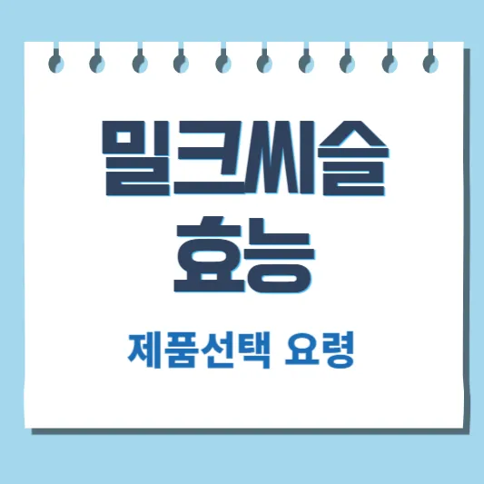 밀크씨슬 효능