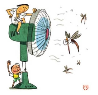 선풍기 바람을 활용하는 것이 가장 효과적인 모기 퇴치법입니다.