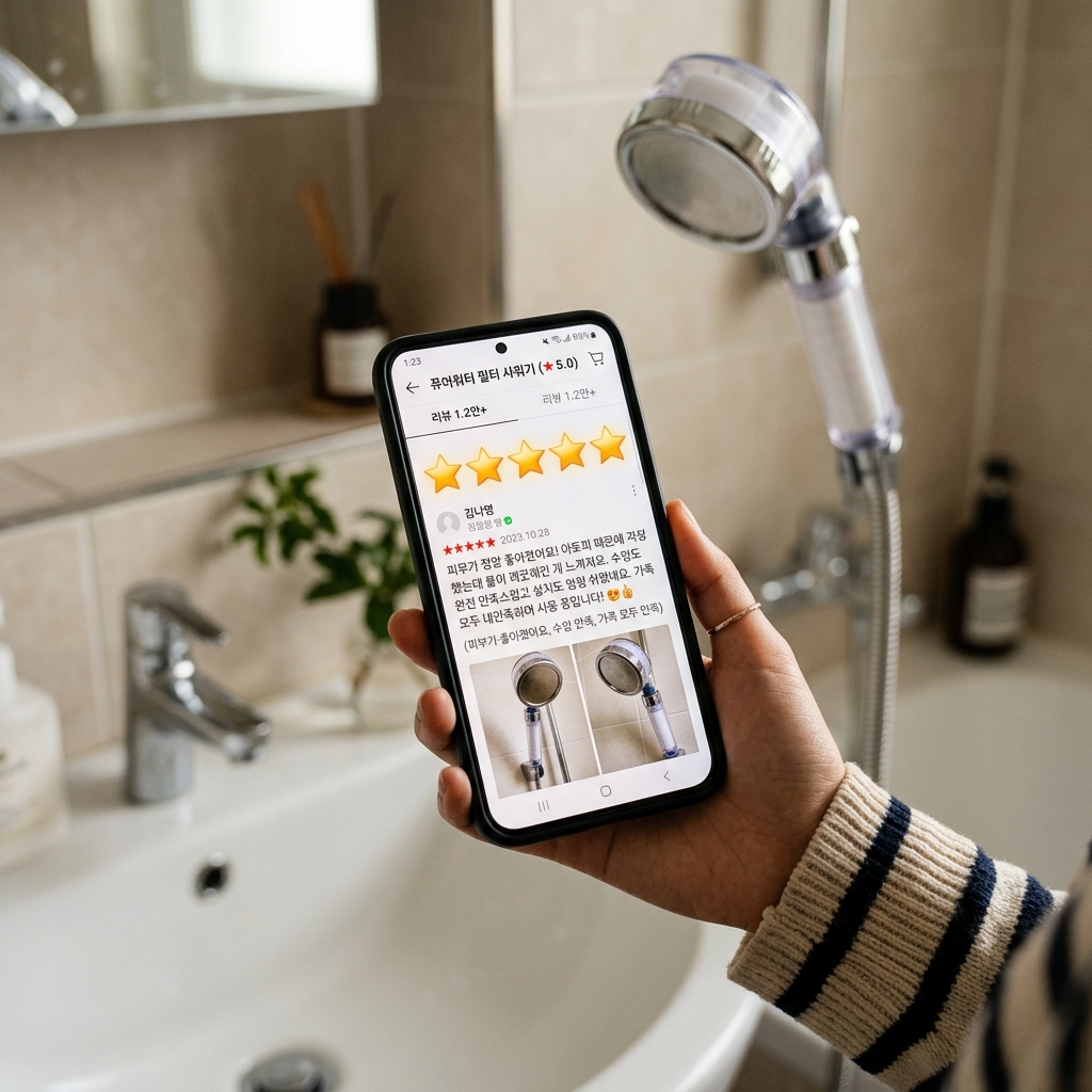샤워기헤드 구매 후기 리뷰 별점