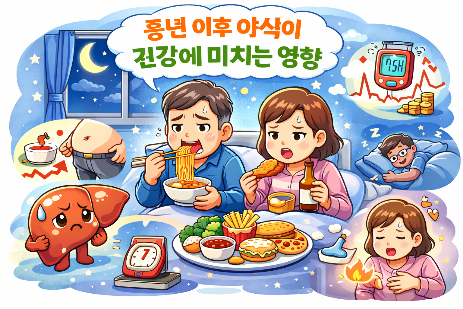 중년 이후 야식이 건강에 미치는 영향