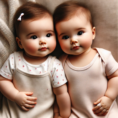 쌍둥이-여자-아기-2명