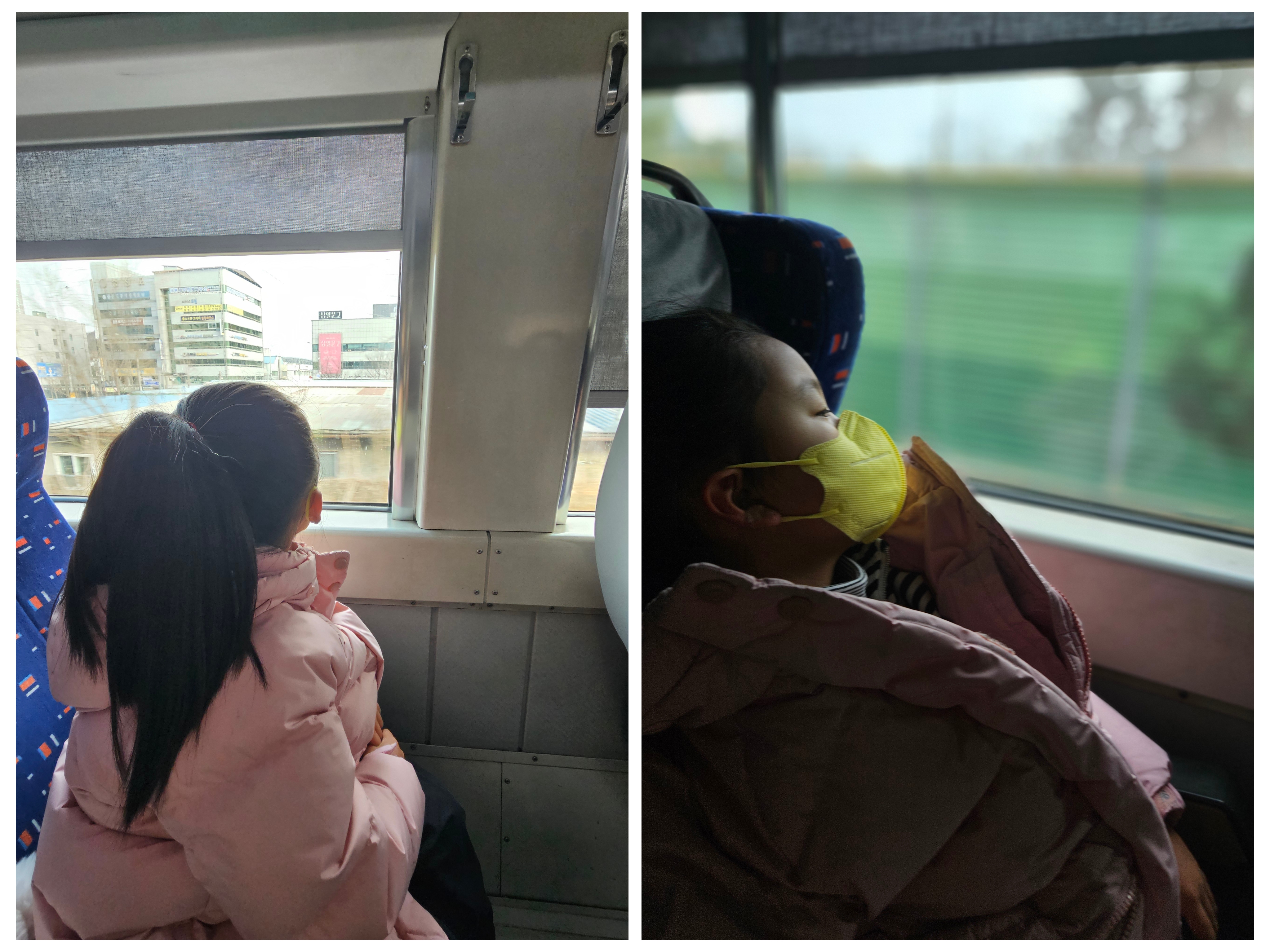 대구 롯데백화점으로 향하는 기차 안 풍경