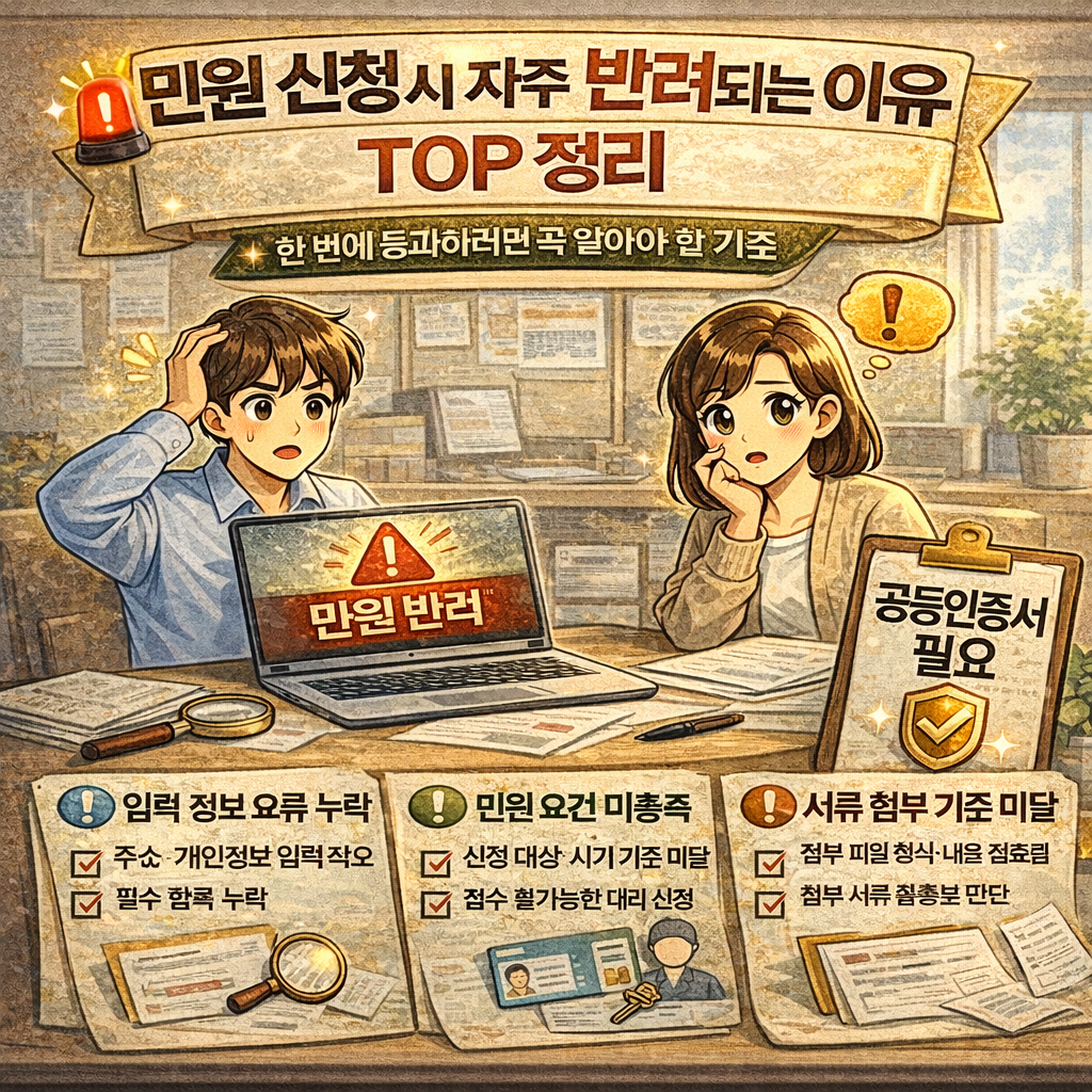 민원 신청 시 자주 반려되는 이유 TOP 정리