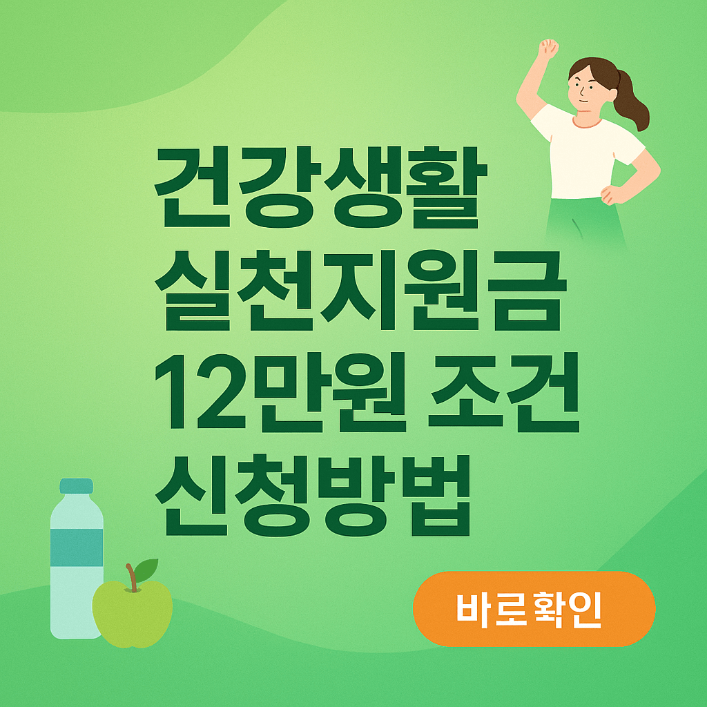 건강생활 실천지원금 12만원 조건 신청방법