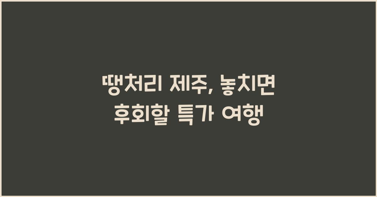 땡처리 제주