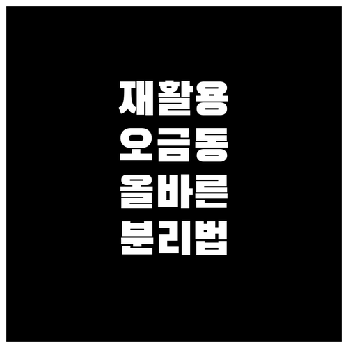 재활용품? 오금동에서 올바르게 분리하..