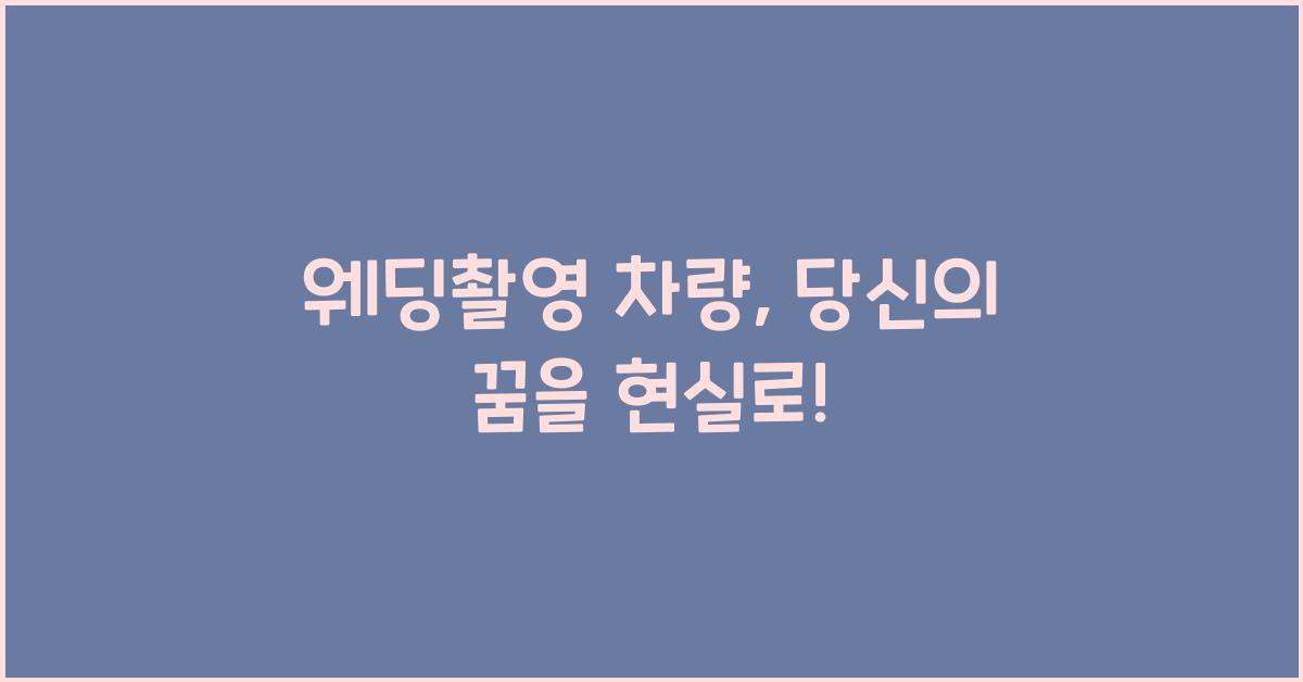 웨딩촬영 차량