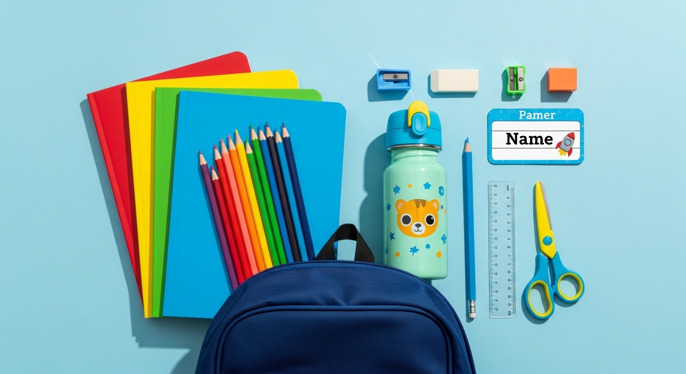 2026년 초등학교 입학 준비물 체크리스트와 책가방 이미지