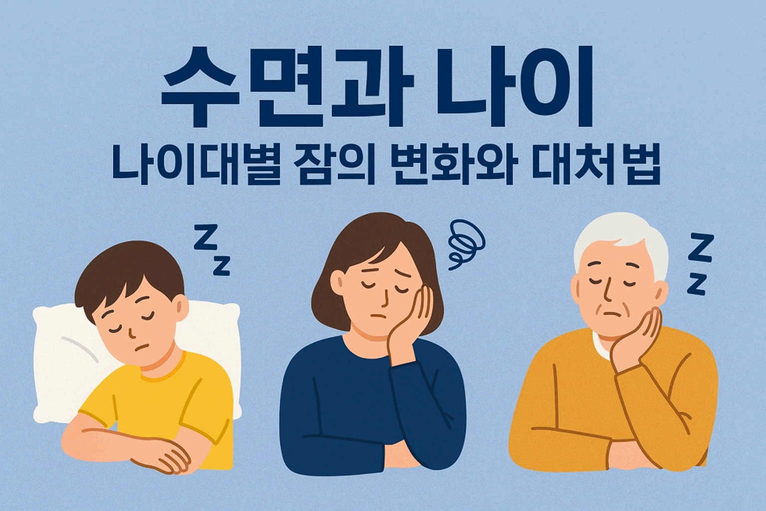 수면건강, “잘 자야 진짜 산다” - 8. 수면과 나이(나이대별 잠의 변화와 대처법)