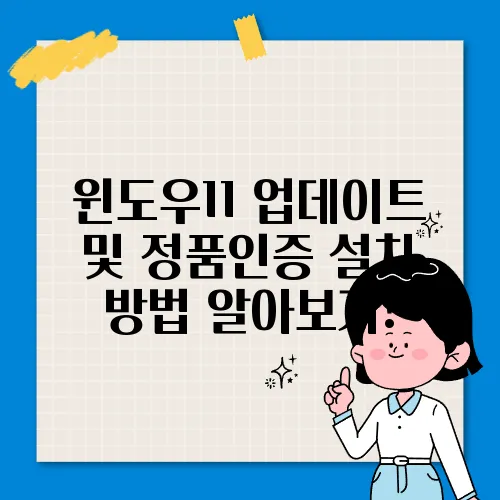 윈도우11 업데이트 및 정품인증 설치 방법 알아보기!