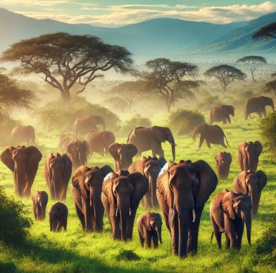 코끼리의 무서운본능 집단행동