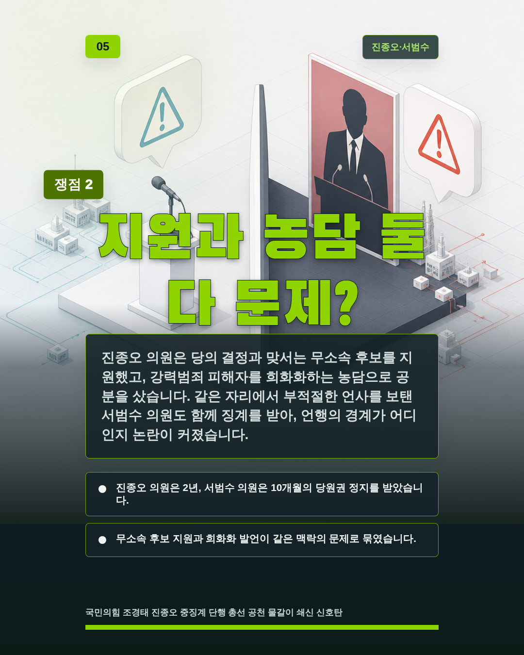 지원과 농담 둘 다 문제?