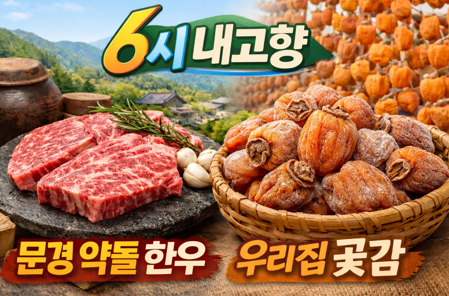 KBS 6시내고향 문경 약돌한우, 외가곶감, 속초횟집, 전통식초 초산정