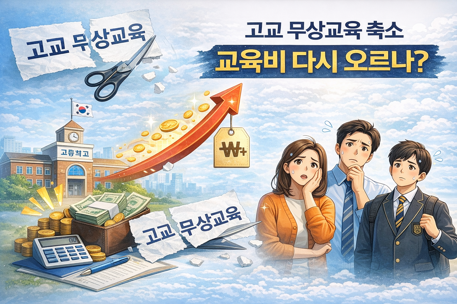 고교 무상 교육 축소에 대한 이미지